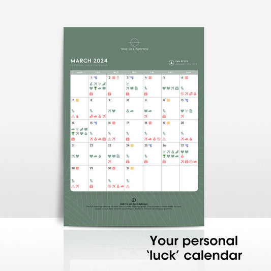 Personal 'Luck' Calendar - Based on your Ba Zi Astrology Birth Chart